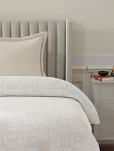 100% Cotton Reversible Single Comforter, 152 TC Grey & Cream Geometrical Print, Embrace Collection