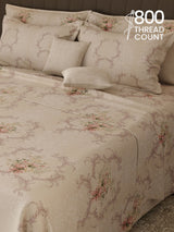 100% Cotton 800 TC, Printed King Bedsheet Set, Platinum Pulse