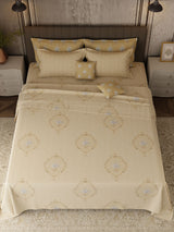 100% Cotton 800 TC, Printed King Bedsheet Set, Platinum Pulse