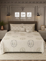100% Cotton 800 TC, Printed King Bedsheet Set, Platinum Pulse