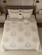 100% Cotton 800 TC, Printed King Bedsheet Set, Platinum Pulse