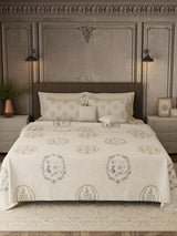 100% Cotton 800 TC, Printed King Bedsheet Set, Platinum Pulse