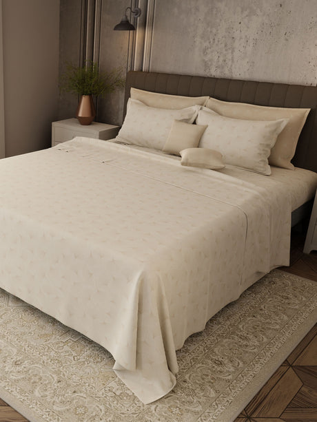 100% Cotton 800 TC, Printed King Bedsheet Set, Platinum Pulse