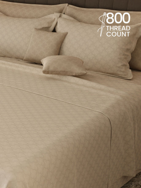 100% Cotton 800 TC, Printed King Bedsheet Set, Platinum Pulse