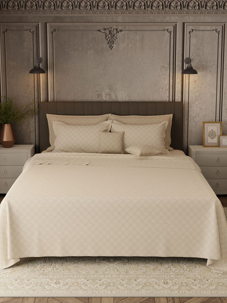 100% Cotton 800 TC, Printed King Bedsheet Set, Platinum Pulse