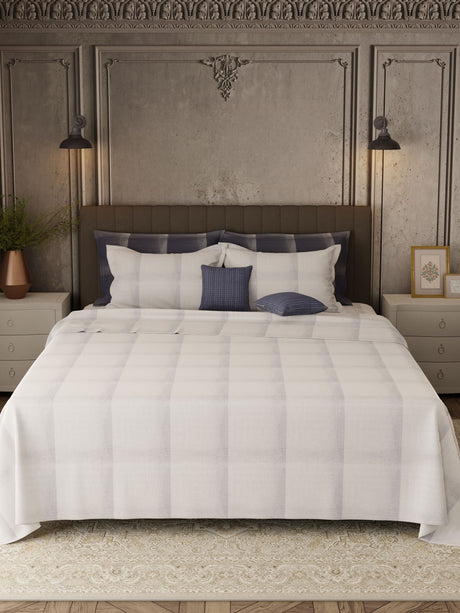 100% Cotton 800 TC, Printed King Bedsheet Set, Platinum Pulse