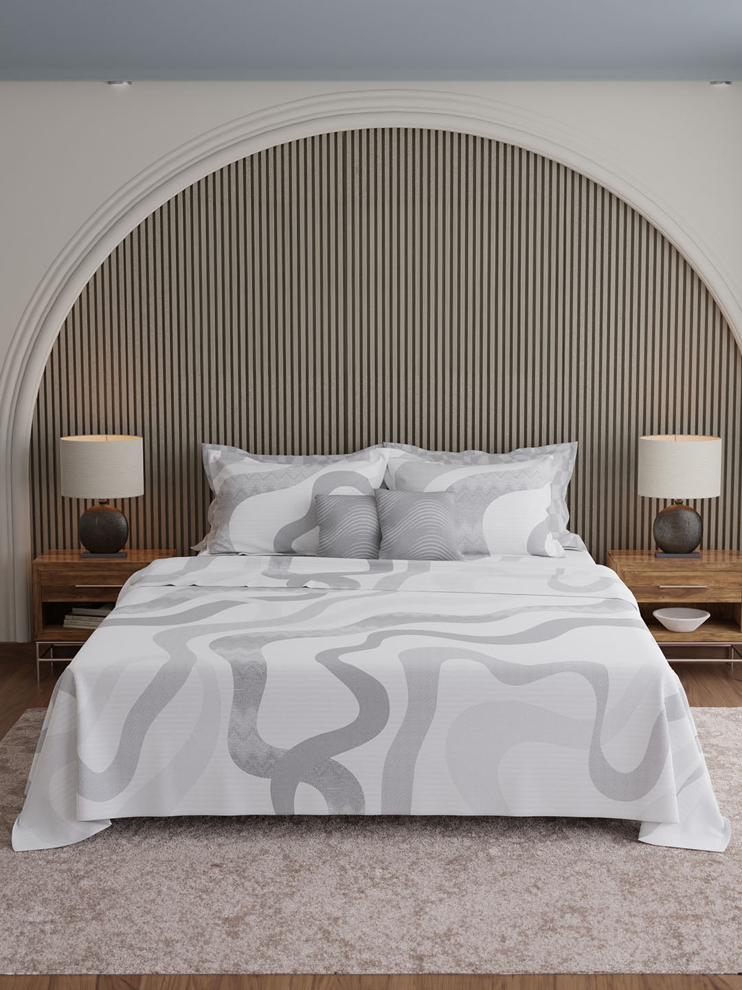 100% Cotton 600 TC, Printed King Bedsheet Set, Luxe Loom Weavers Gallore