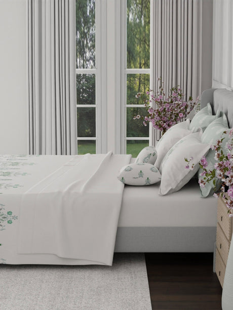 100% Cotton King Bedsheet Set, 600 TC Printed, Luxe Loom