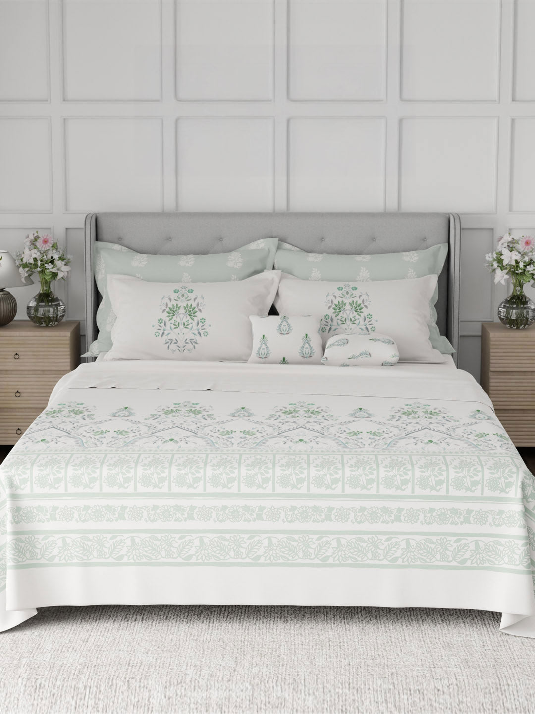 100% Cotton King Bedsheet Set, 600 TC Printed, Luxe Loom