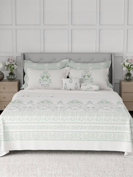 100% Cotton King Bedsheet Set, 600 TC Printed, Luxe Loom