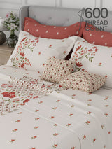 100% Cotton King Bedsheet Set, 600 TC Printed, Luxe Loom