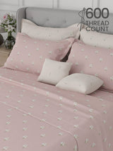 100% Cotton King Bedsheet Set, 600 TC Printed, Luxe Loom
