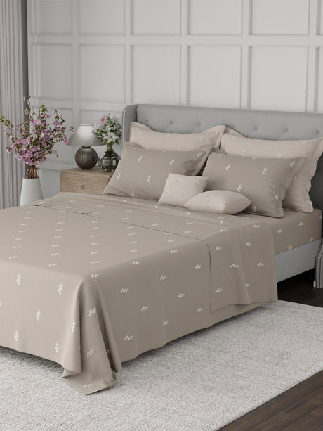 100% Cotton King Bedsheet Set, 600 TC Printed, Luxe Loom
