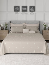 100% Cotton King Bedsheet Set, 600 TC Printed, Luxe Loom