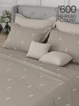 100% Cotton King Bedsheet Set, 600 TC Printed, Luxe Loom
