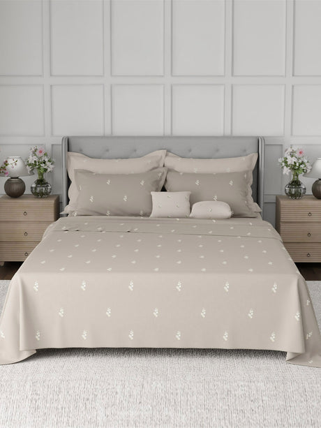 100% Cotton King Bedsheet Set, 600 TC Printed, Luxe Loom