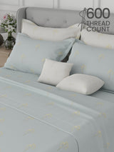100% Cotton King Bedsheet Set, 600 TC Printed, Luxe Loom