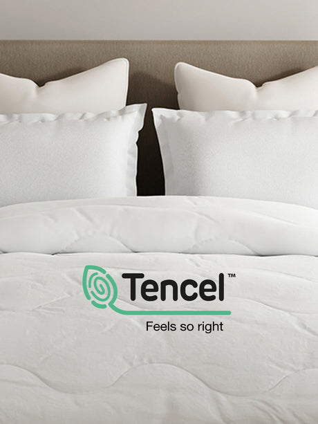 Double Size TENCEL™ Comforter, White Solid (2.74 m L x 2.24 m W), For Mild Winter & All Season Zen Living Collection