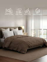 Double Size TENCEL™ Comforter for Mild Winter, Brown Solid (2.74 m L x 2.24 m W),  For Mild Winter & All Season Zen Living Collection