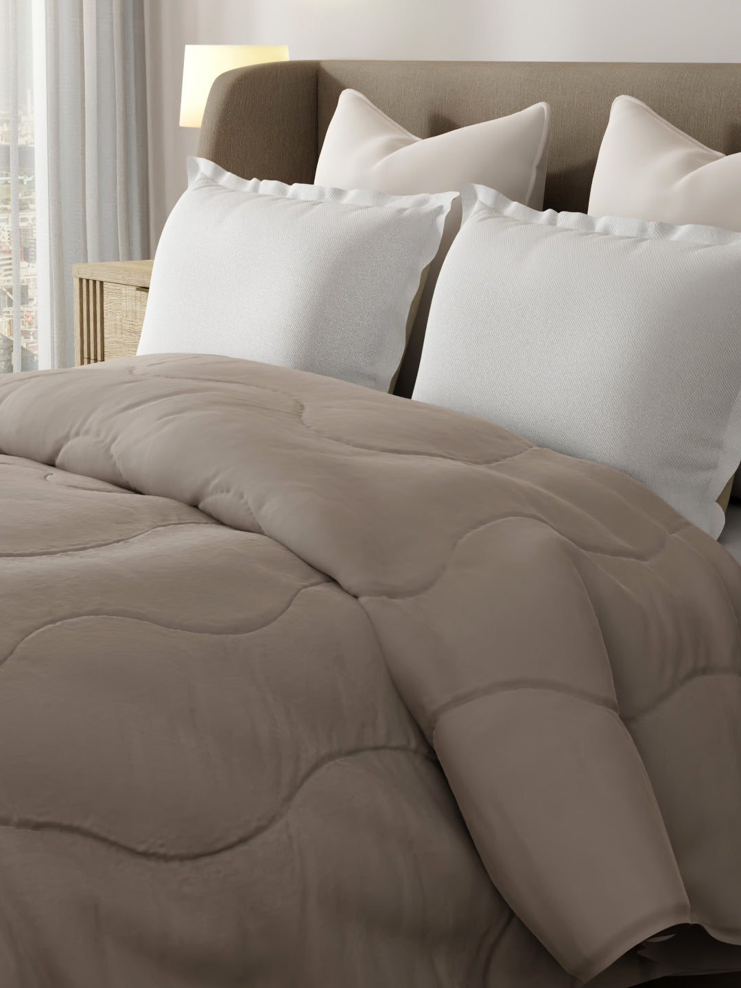 Double Size TENCEL™ Comforter for Mild Winter, Grey Solid (2.74 m L x 2.24 m W),  For Mild Winter & All Season Zen Living Collection
