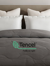 Double Size TENCEL™ Comforter for Mild Winter, Dark Grey Solid (2.74 m L x 2.24 m W), For Mild Winter & All Season Zen Living Collection