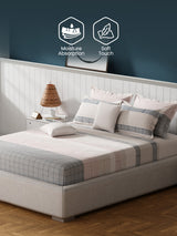 100% Cotton King Bedsheet Set with 4 Pillow Covers & 2 Cushion Covers, 400 TC Multicolor Geometrical, Royal Essence