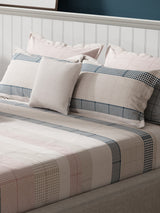 100% Cotton King Bedsheet Set with 4 Pillow Covers & 2 Cushion Covers, 400 TC Multicolor Geometrical, Royal Essence