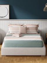 100% Cotton King Bedsheet Set with 4 Pillow Covers & 2 Cushion Covers, 400 TC Multicolor Geometrical, Royal Essence