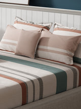 100% Cotton King Bedsheet Set with 4 Pillow Covers & 2 Cushion Covers, 400 TC Multicolor Geometrical, Royal Essence