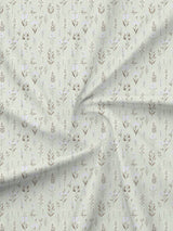 100% Cotton 200 TC, Grey Floral, King Size Fitted Sheet with 2 Pillow Covers - Valatia Collection