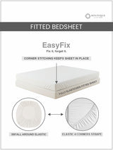 100% Cotton 200 TC, Grey Geometric Print, King Fitted Sheet with 2 Pillow Covers, Valatia Collection