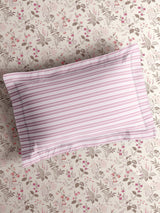 Valatia 100% Cotton 200 TC Double Bedsheet with 2 Pillow Covers | Pink Floral Bedsheet Set
