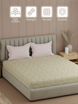 100% Cotton 200 TC, Printed Double Bedsheet Set, Valatia