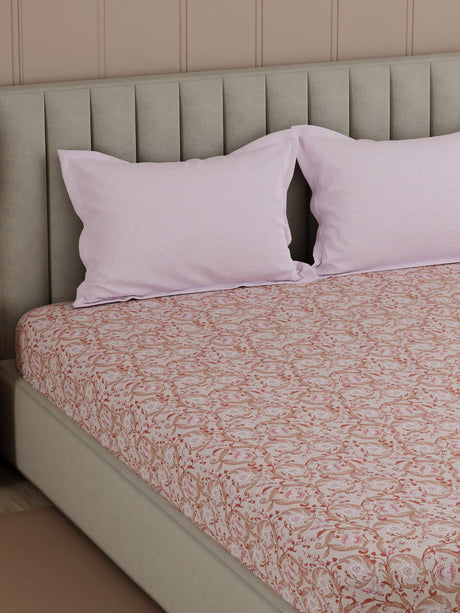100% Cotton 200 TC, Printed Double Bedsheet Set, Valatia