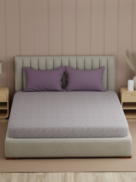 100% Cotton 200 TC, Printed Double Bedsheet Set, Valatia
