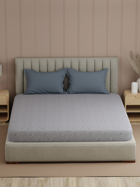 100% Cotton 200 TC, Printed Double Bedsheet Set, Valatia