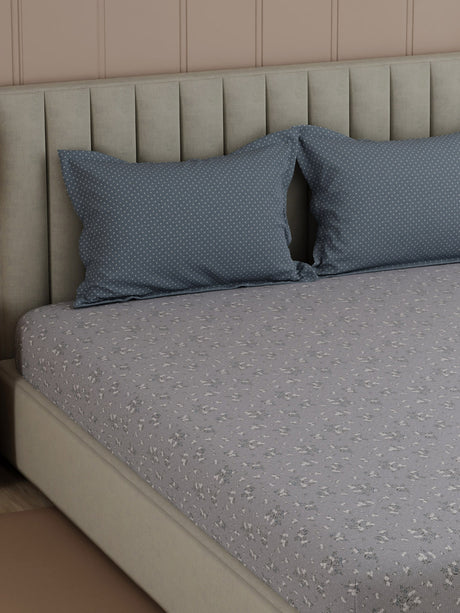 100% Cotton 200 TC, Printed Double Bedsheet Set, Valatia