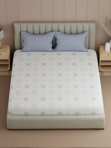 100% Cotton 200 TC, Printed Double Bedsheet Set, Valatia