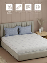 100% Cotton 200 TC, Printed Double Bedsheet Set, Valatia