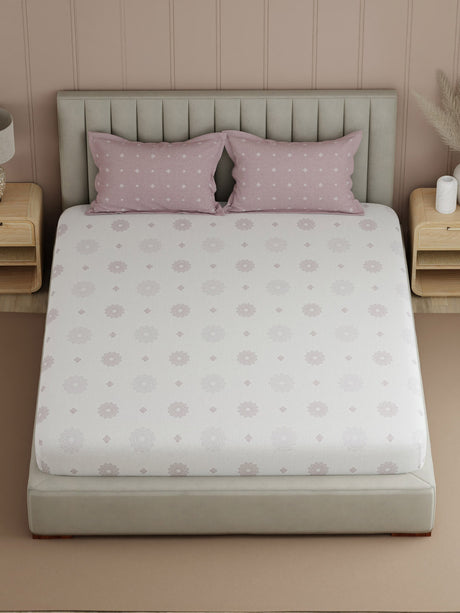 100% Cotton 200 TC, Printed Double Bedsheet Set, Valatia