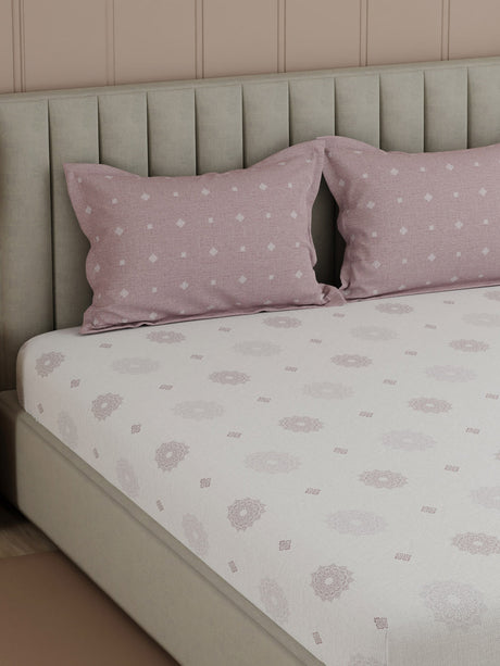 100% Cotton 200 TC, Printed Double Bedsheet Set, Valatia