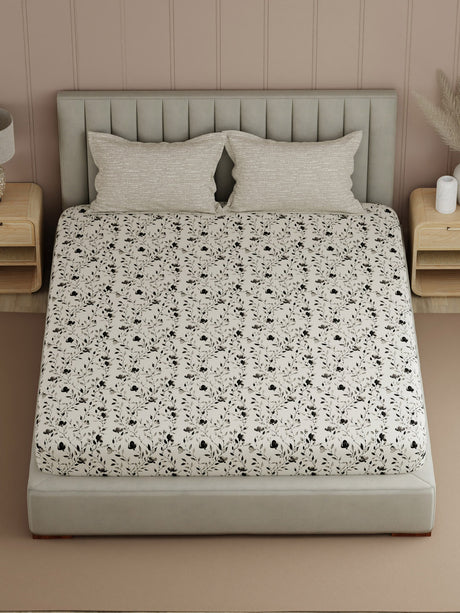 100% Cotton 200 TC, Printed Double Bedsheet Set, Valatia