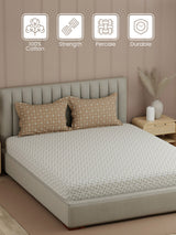 100% Cotton 200 TC, Printed Double Bedsheet Set, Valatia