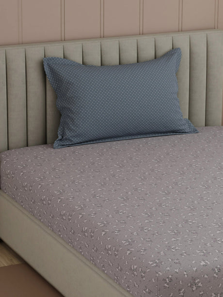 100% Cotton, 200 TC Printed Single Bedsheet Set, Valatia