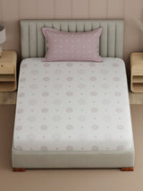 100% Cotton, 200 TC Printed Single Bedsheet Set, Valatia