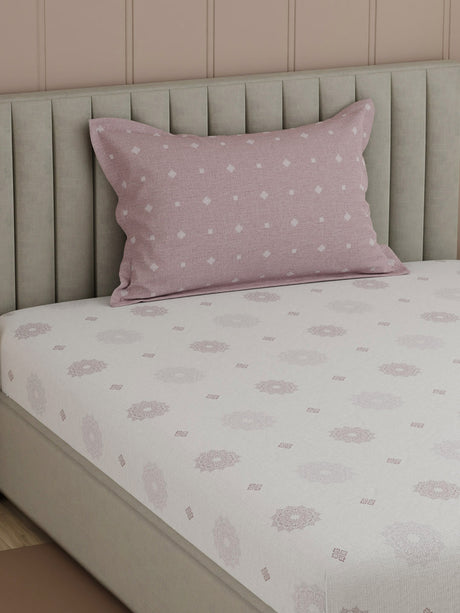 100% Cotton, 200 TC Printed Single Bedsheet Set, Valatia