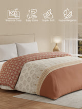 Double Size Reversible Comforter, 100% Cotton Brown Floral, (2.74 m L x 2.29 m W), For Mild Winter, All Season Valatia Collection