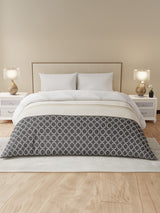 Double Size Reversible Comforter, 100% Cotton Grey Geometric, (2.74 m L x 2.29 m W),  For Mild Winter, All Season Valatia Collection