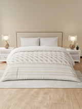 Double Size Reversible Comforter, 100% Cotton Beige Printed, (2.74 m L x 2.29 m W),  For Mild Winter, All Season Valatia Collection