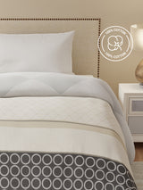 Single Size Reversible Comforter, 100% Cotton Grey Geometric, (2.24 m L x 1.52 m W),  For Mild Winter, All Season Valatia Collection